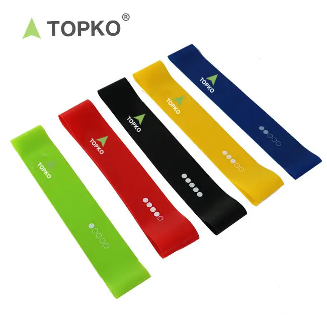 TOPKO Custom Logo Elastic Rubber Bands For Fitness Workout Equipment Training Exercise Gym Strength Latex Resistance Band Loop