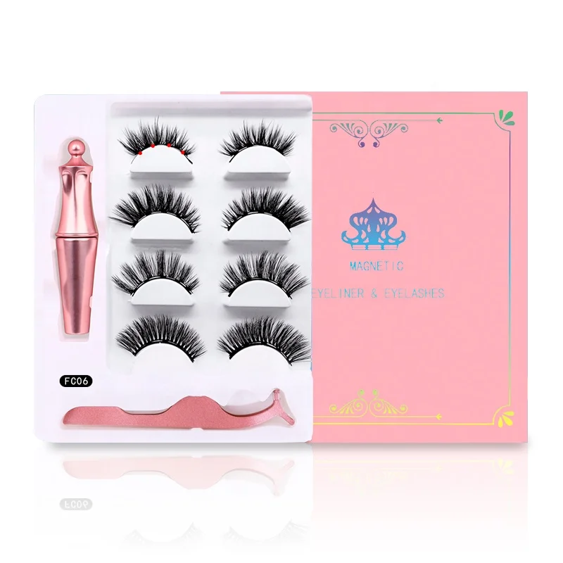 Wholesale Private Label Lashes 3d Magnetic Eyelashes with Eyeliner