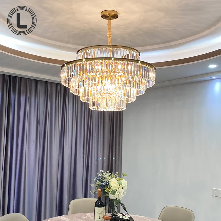 Art Decor Indoor Living Room Hotel Foyer Hanging Lights Nordic Gold Lamp Led K9 Luxury Chandelier Modern Crystal