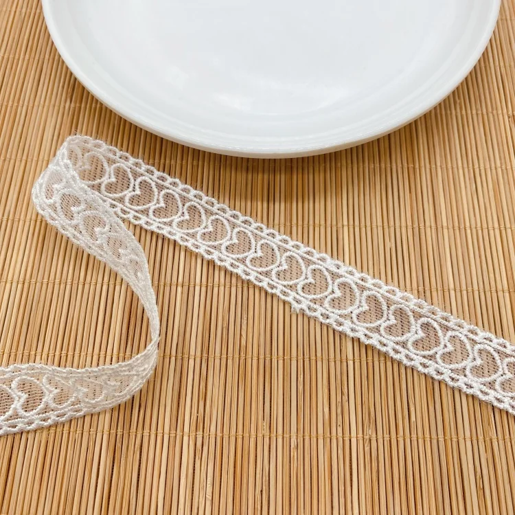 Double mesh polyester bar code lace computer embroidery hand love garment accessories underwear lace