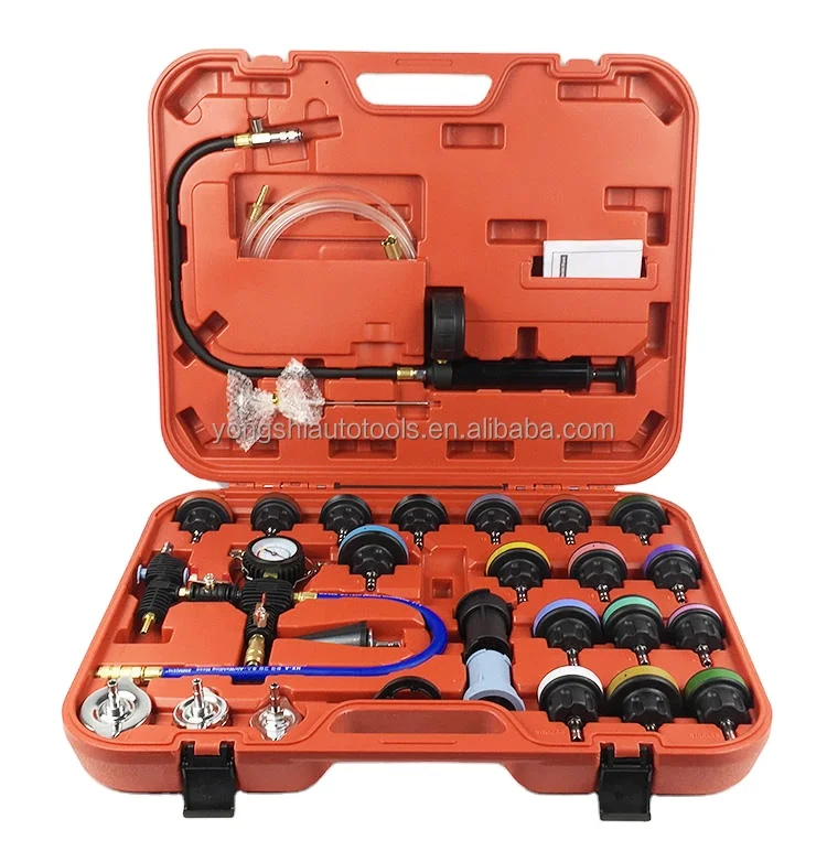 Hot Selling Vacuum Refill Tool Kit 28 Pcs Radiator Pressure Tester Kit Cooling System Pressure Tester