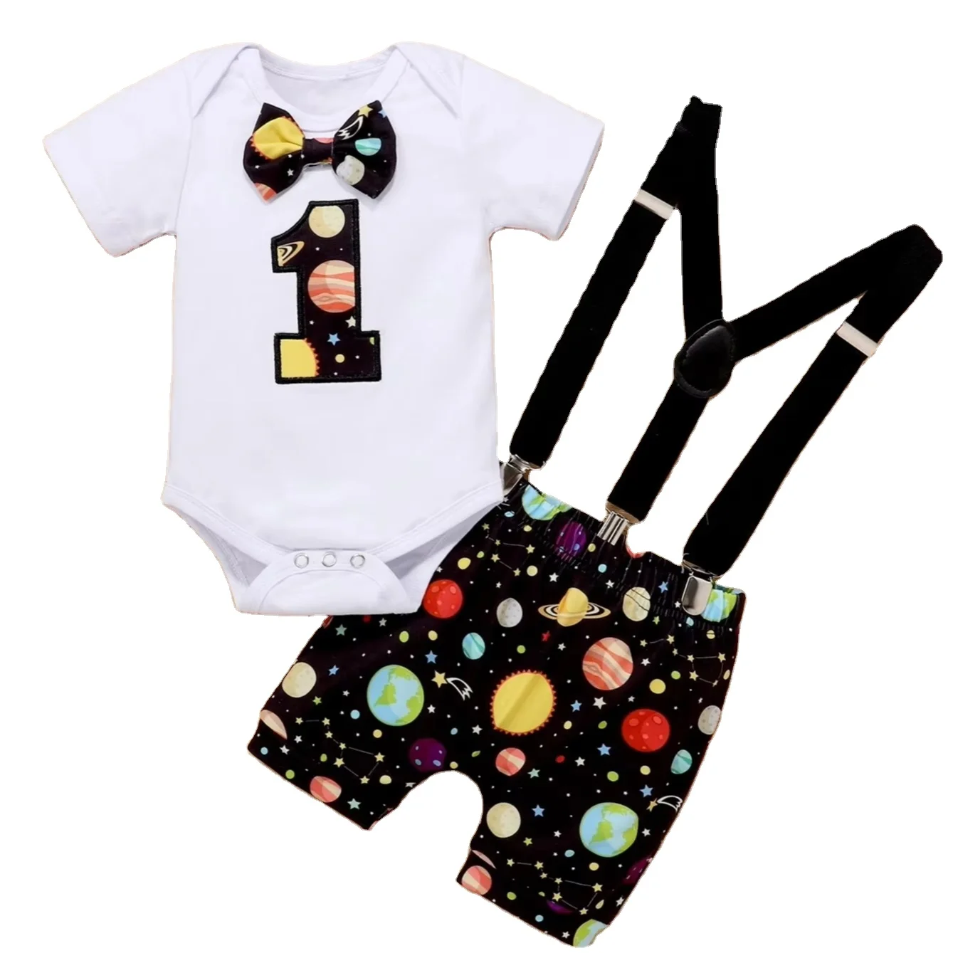 Baby boy Clothes my frist birthday onesie suspender trousers Set 0-3 month Infant Newborn 1 Year baby boy clothes set