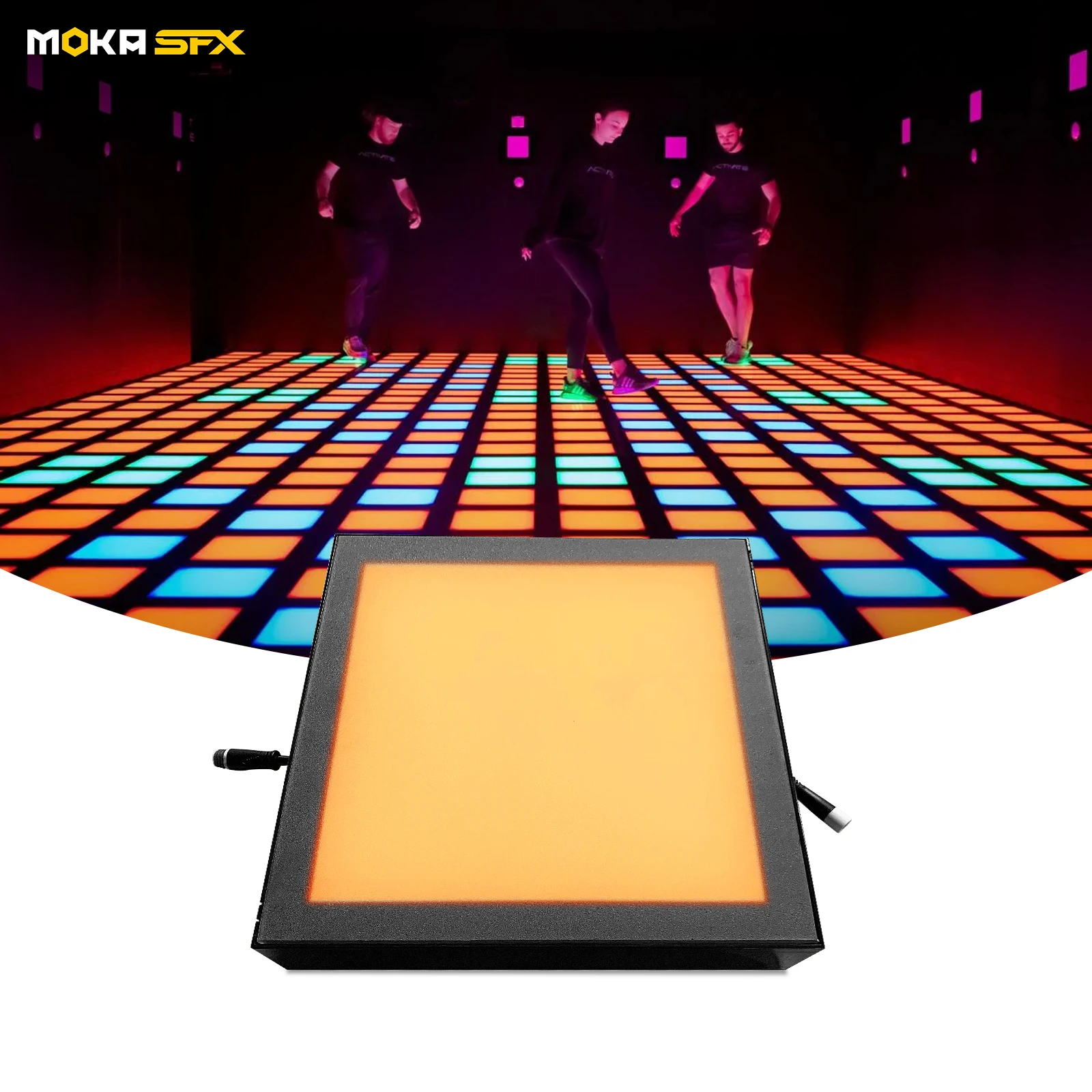 NEW! Moka sfx waterproof active game led floor interactive rgb led floor game 30*30cm led dance floor for game room