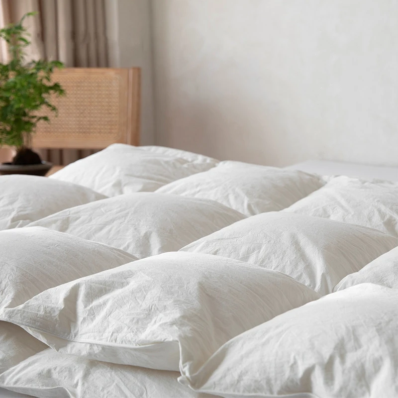 Best-selling White goose down duvet soft warm bedding set 100% cotton Ultra-Soft Skin-Friendly Breathable comfortable at home
