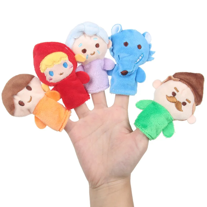 Custom soft plush educational finger hand puppet for kids gift high quality popular stuffed plush finger puppet toy