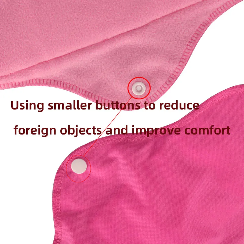 6PCS Micro Fleece Surface Reusable Washable Sanitary Pad Waterproof Solid PUL 6pcs Cloth Menstrual Pads Sets