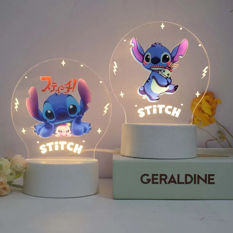 2023 New Product Stitch Comic Animation Anime 3D Acrylic Lamp Led Table Night Light Lighting Gift Set for Baby Kids Children