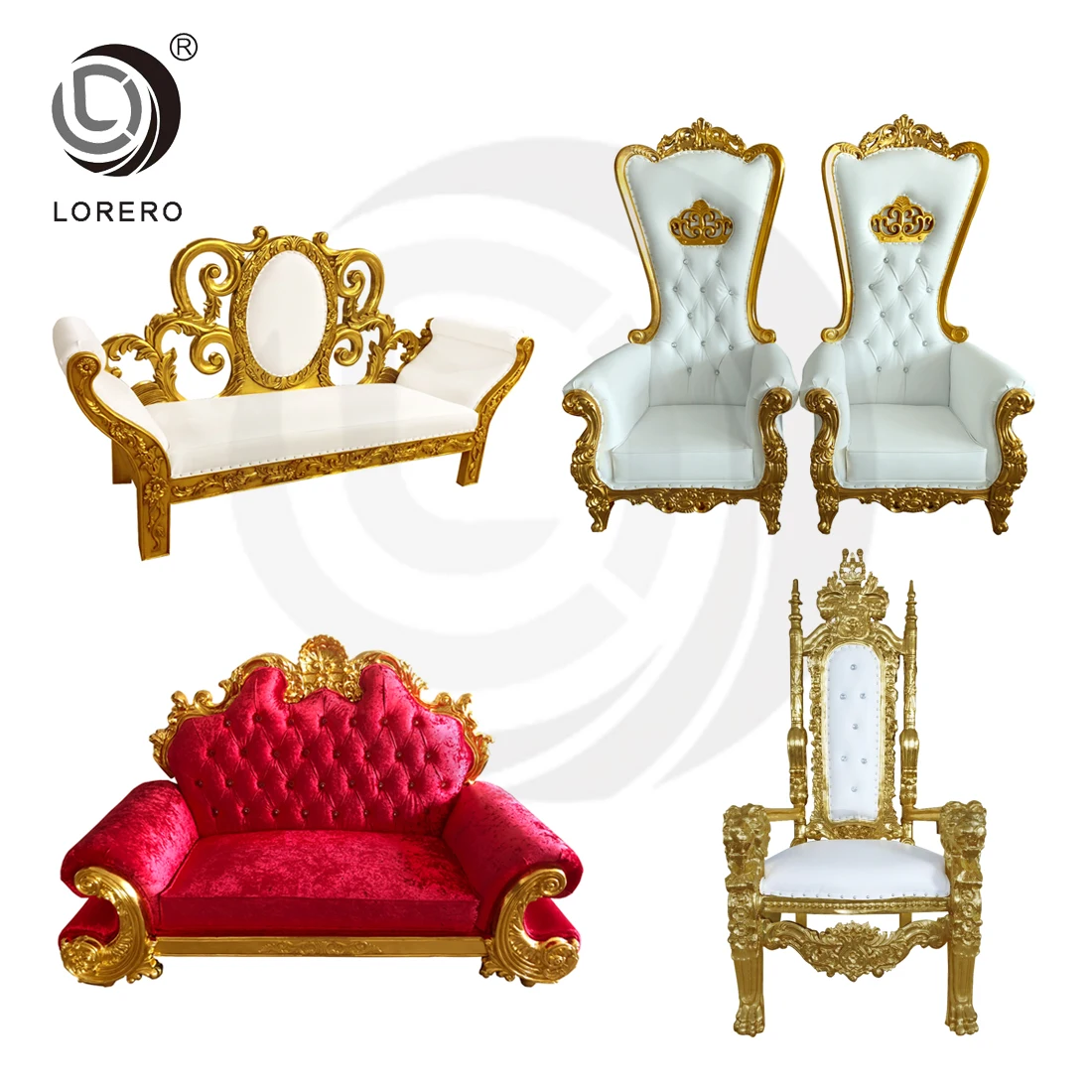 Hotel Furniture sofa with Pu leather king  queen throne  chair roya style emperor chair