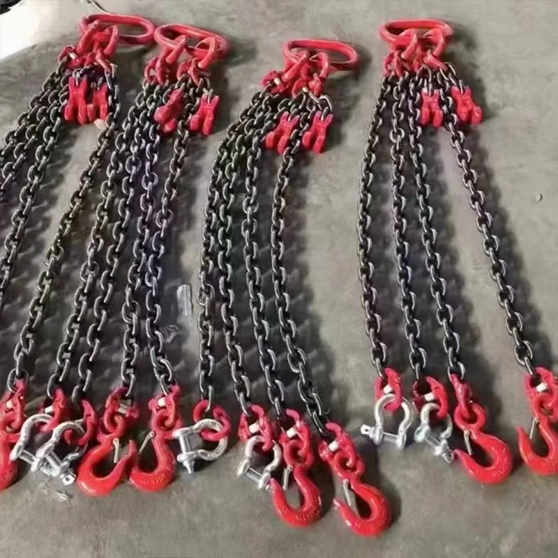 Lifting Chains with Grab Hooks Lifting Slings G80 Alloy Steel Double Leg Slings Chain Sling