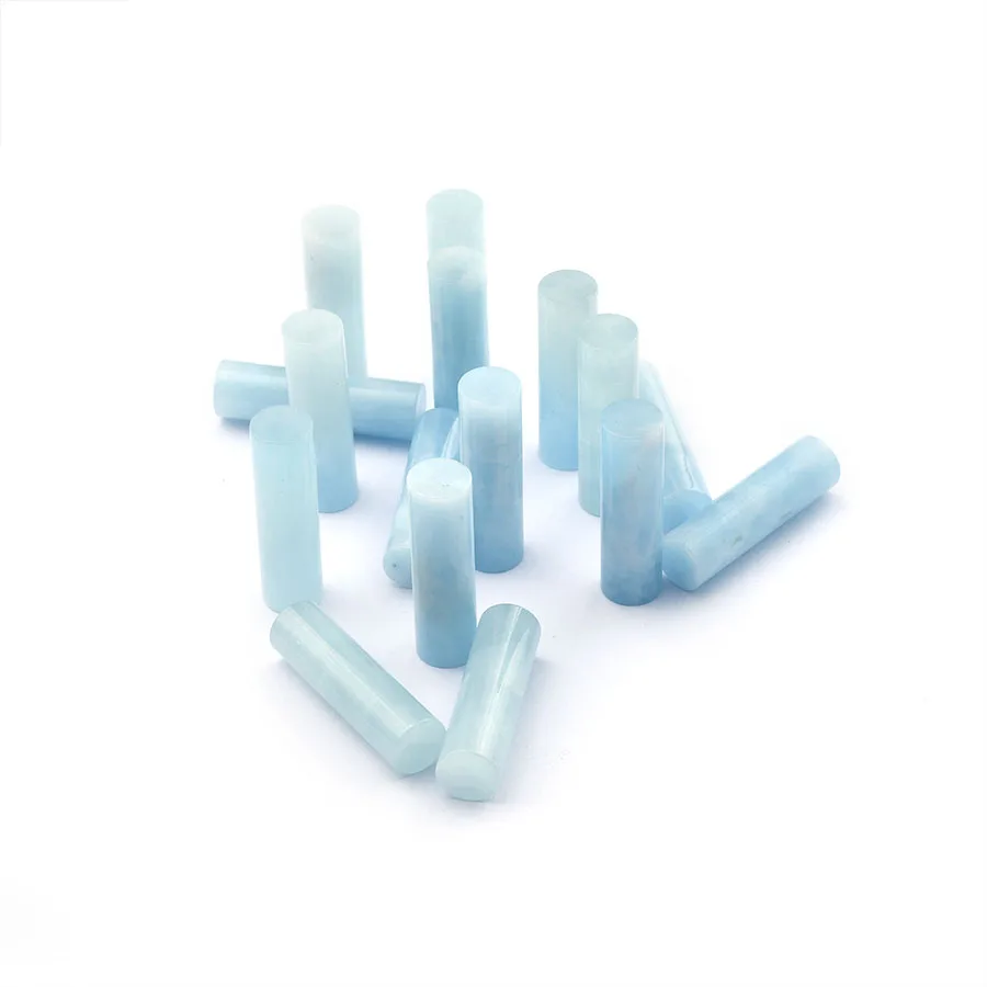 Natural Aquamarine Loose Designer Gemstone Wholesale Cylinder Cut Jewelry Making Supply