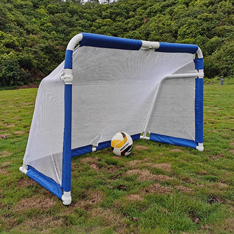 4 ft Kid using foldable mini aluminum portable soccer goal