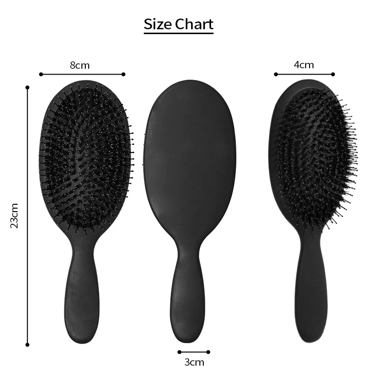 Comfortable electroplated cushioned combs, brand-owned hair brush factory direct sales  customizable black hair paddle brush