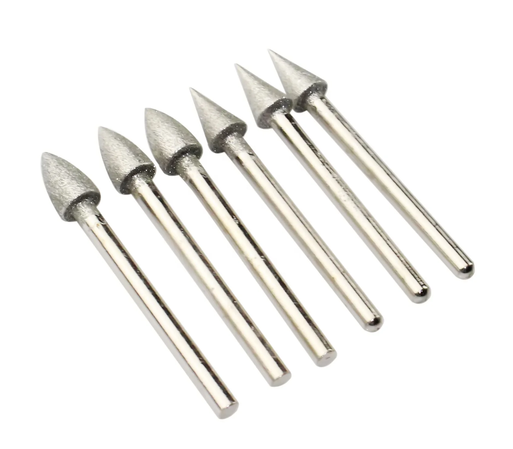 20 Pcs 3mm Shank Diamond Grinding Bits Head Mounted Burr Point Set For Jade Jewelry  Stone Ceramic Grinding Carving  Polishing