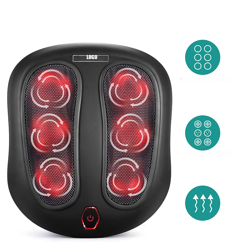 Hot Selling Heated 6 Massages Head Electric Back Foot Machine Massage Device Shiatsu Foot Massager With Heat