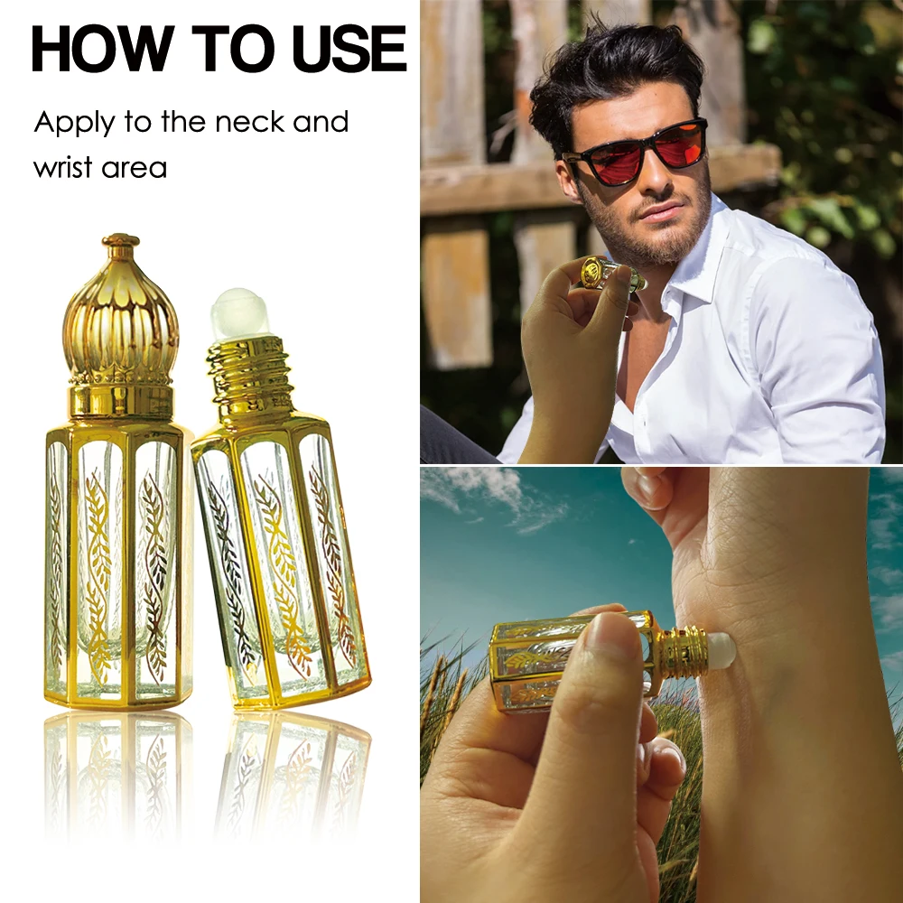 Wholesale Long Lasting Lavender Nutmeg Coriander Oak Moss Woody Aroma Essential Oil 12ML Roll-on Dubai Arabian Perfume for Men