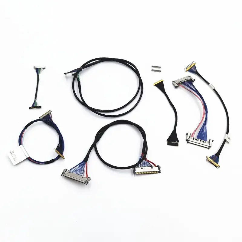High Performance Custom Waterproof 30/ 40/ 51 Pin 0.5mm Pitch LCD LVDS Cable for 20 Inches LCD