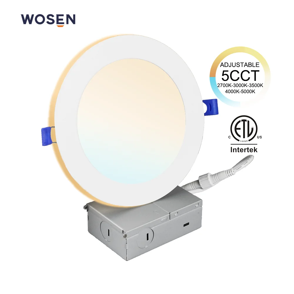 WOSEN High Lumen 5CCT 9W 12W 15W Adjustable Super Bright Recessed skd Led light Panels For Indoor Lighting