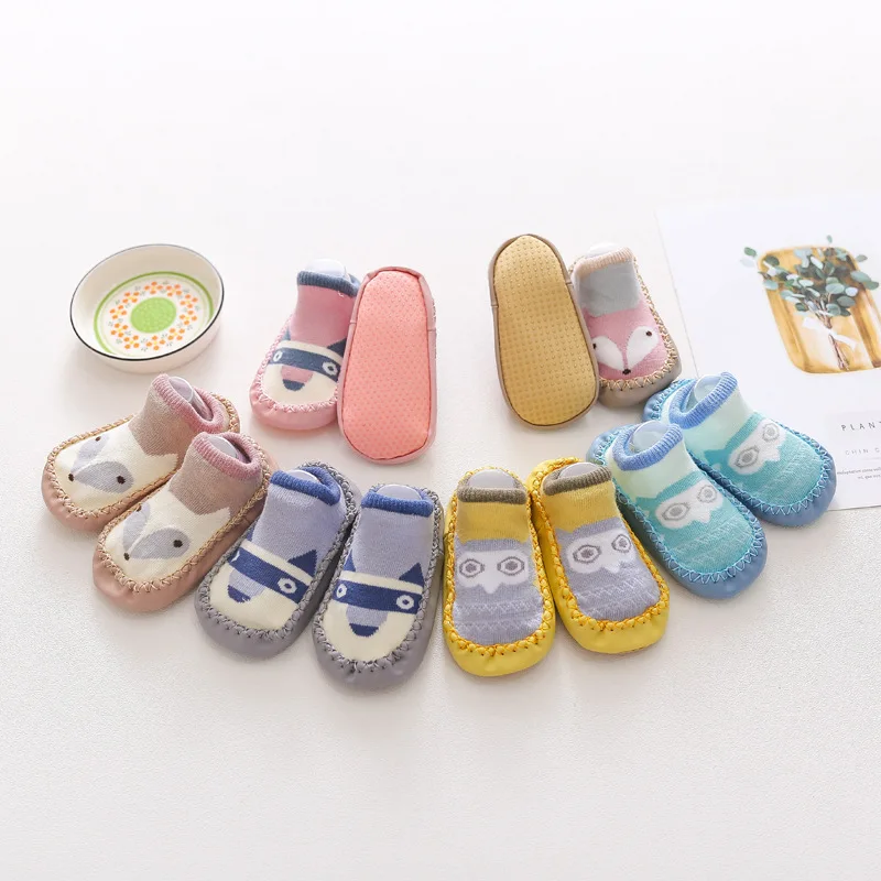 
XL-66 New design floor anti slip kid sock cotton cartoon baby toddler shoes socks 
