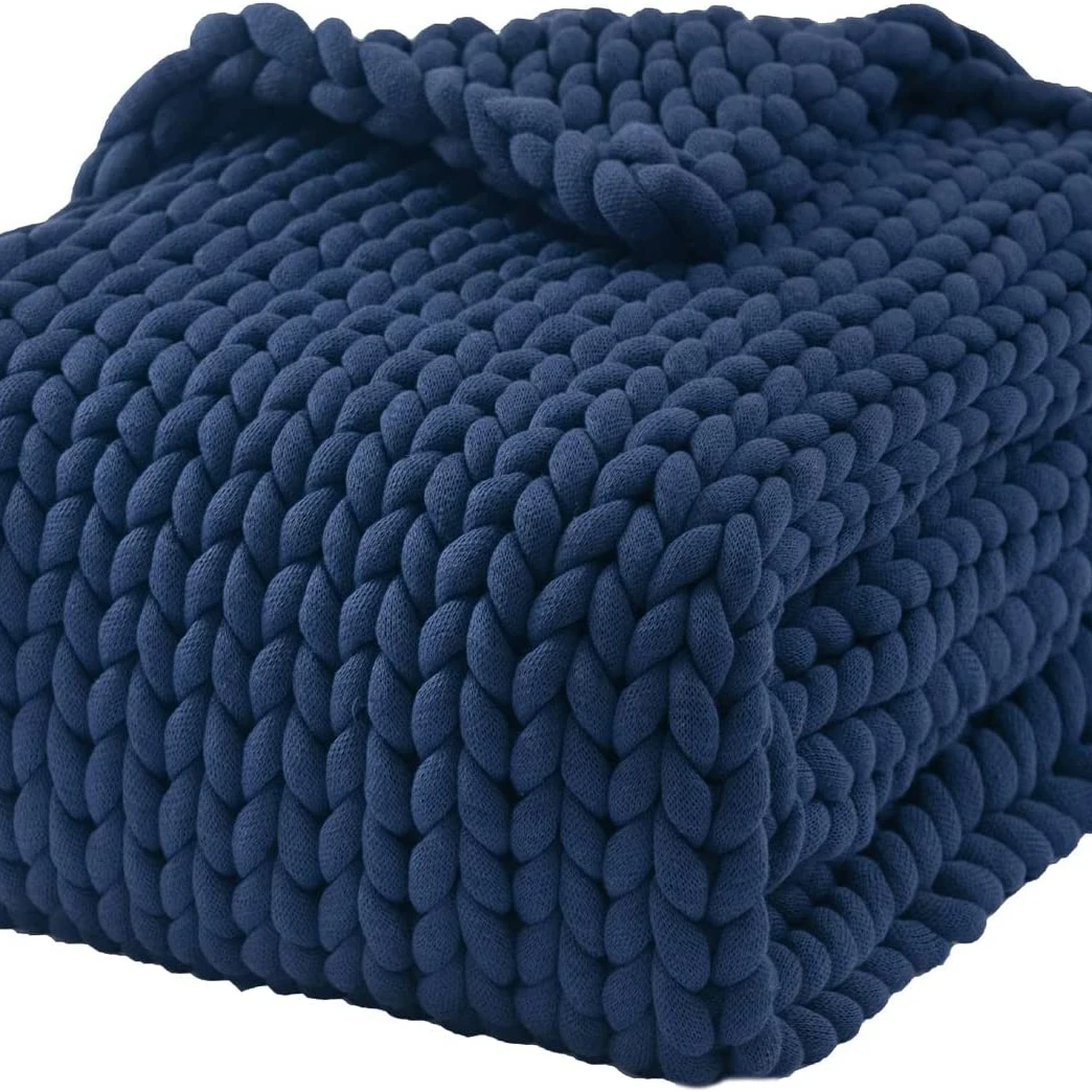 YINTEX- Weighted Chunky Knit Throw Blanket for Bed, Sofa and Couch