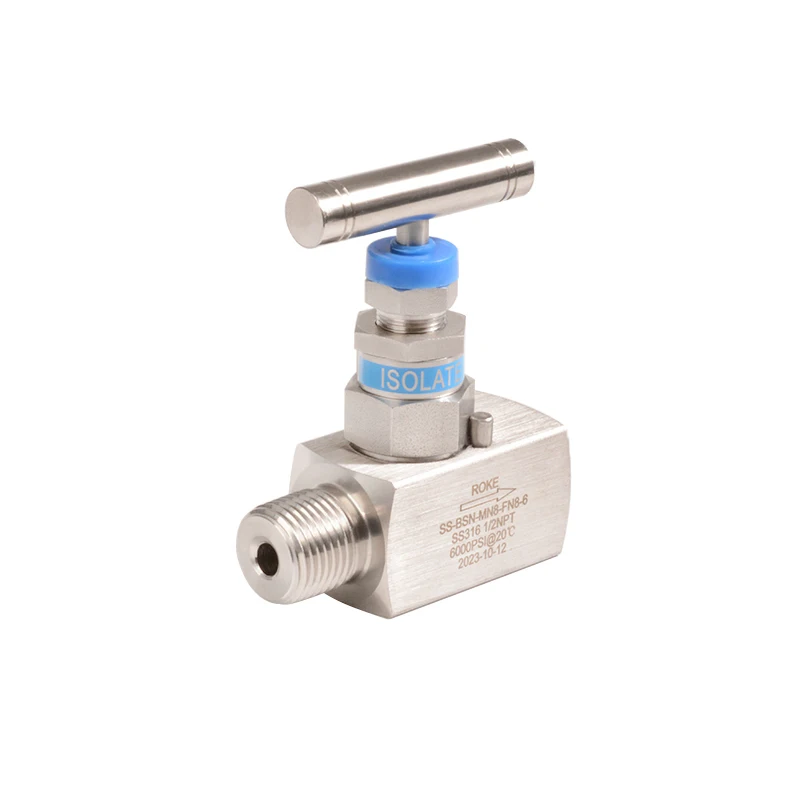 1/2 NPT Forged Male To Female Thread Air Stainless Steel Instrument Needle Valve 6000PSI