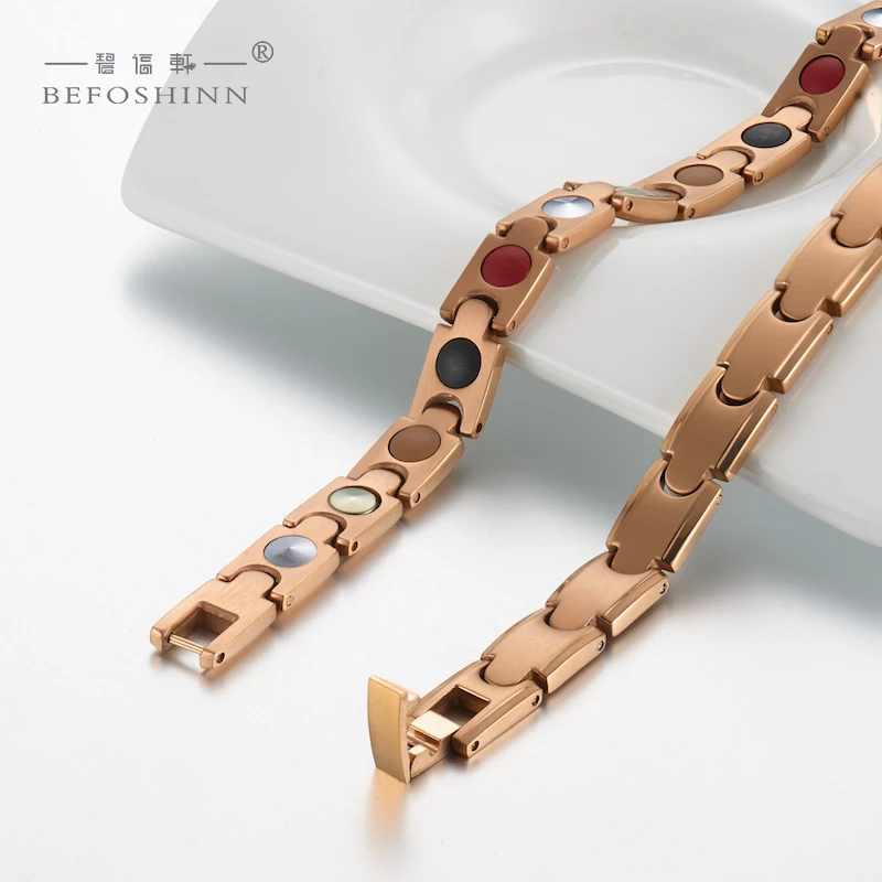 Ожерелье под заказ 4 в 1 Мужская Био энергия здоровья Титан 2021 модная Роскошная цепочка позолоченные титановые ожерелья подарок