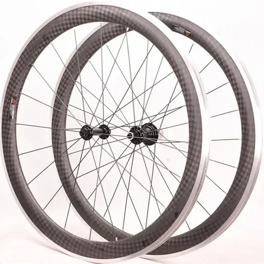 Carbon Aluminum Bicycle Wheelset with Aluminum Alloy Brake Surface 700C 38/ 50mm V Brake System OEM 12K R13 R16