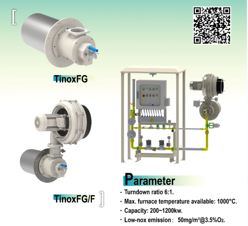 TinoxFG-160S Manufacturers Burner Waste Oil Industrial Pulverized Coal Gun Burner TinoxFG-160B Medium Low  temperature Burner