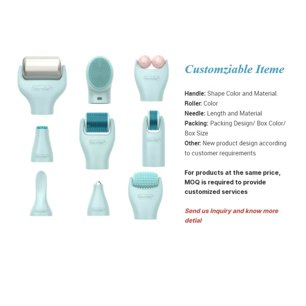 custom logo Bio Roller G10 microneedling Derma roller kit 10 in 1 home use skin care facial tool beauty kit for skin treatment