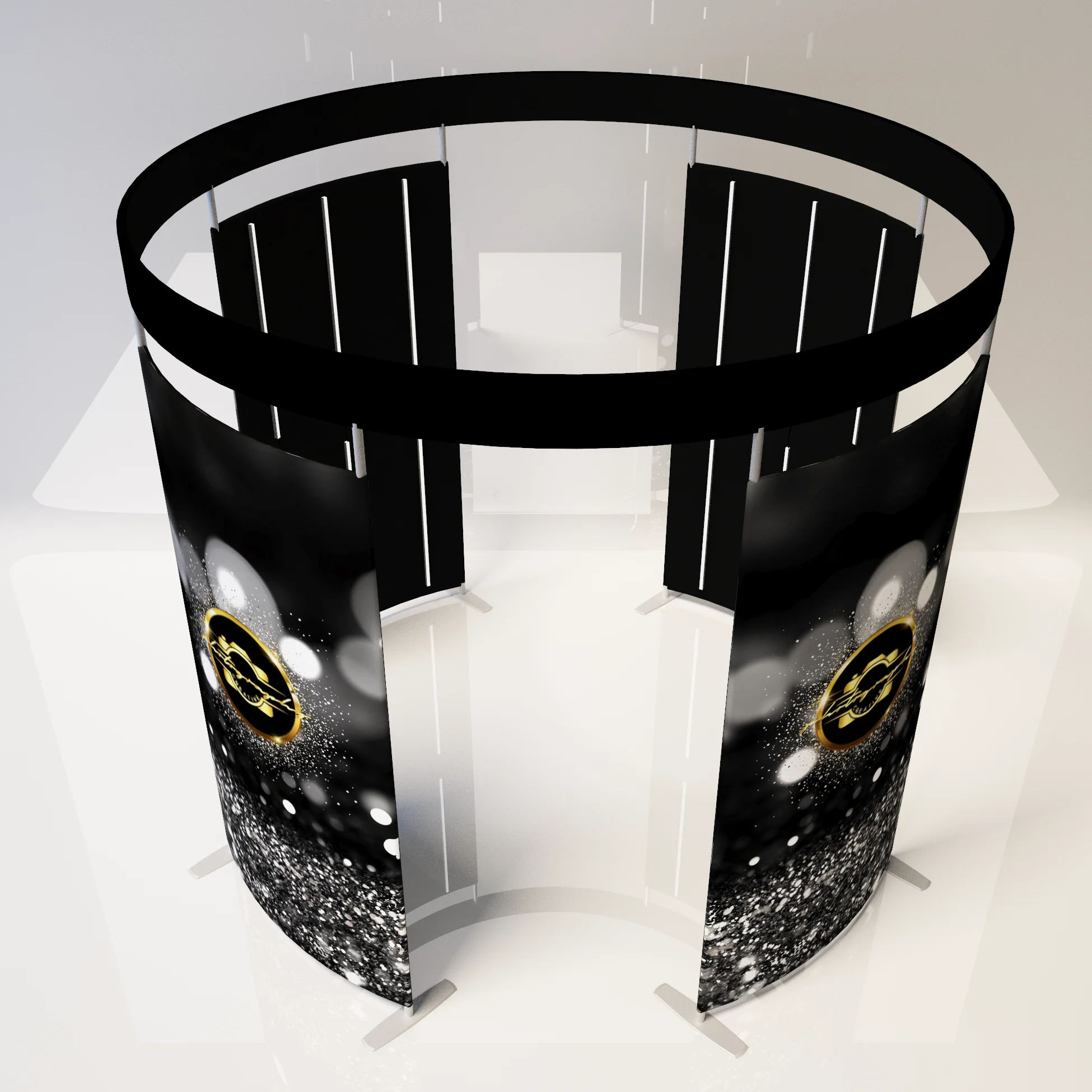 Wholesale 360 Photo Booth Led Enclosure Curved 360 Video Camera Booth Backdrop Wall Portable Pillowcase Photo Booth Backdrop