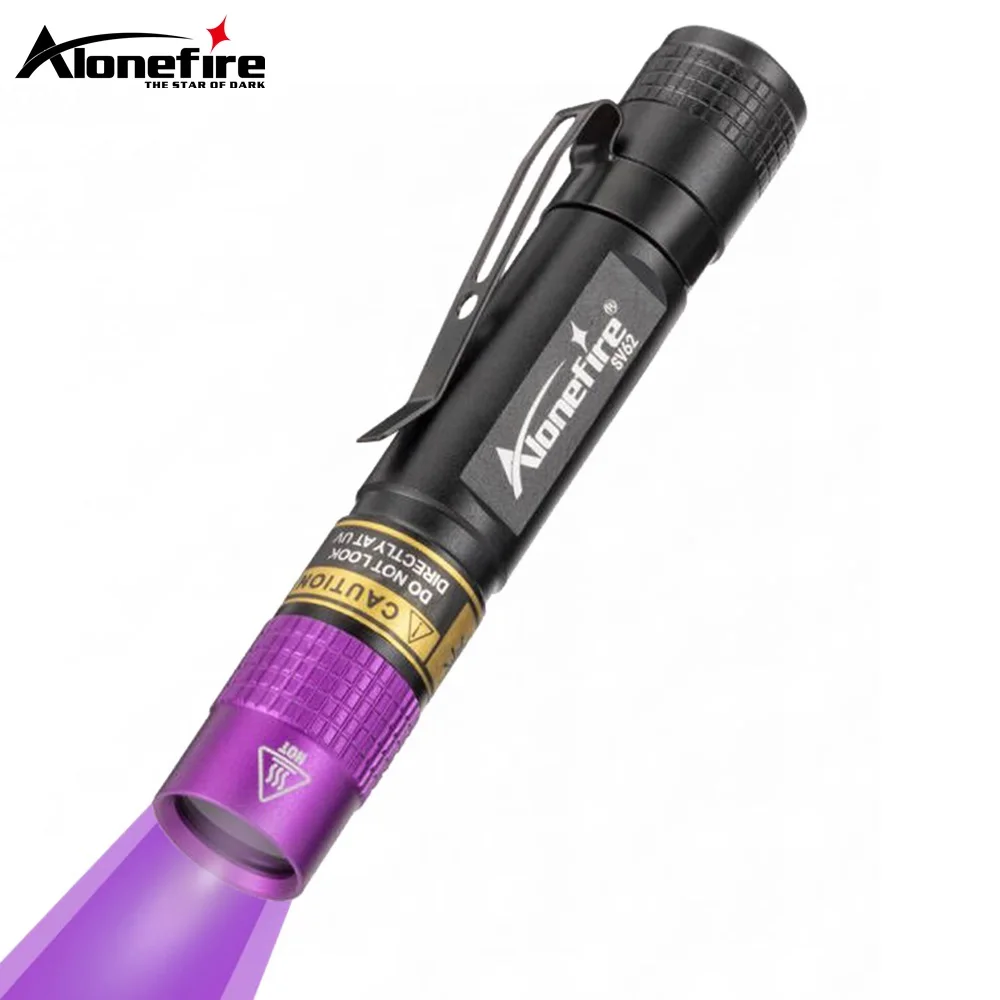 Светодиодный фонарик Alonefire SV62 3 Вт Ультрафиолетовый фонарь 365 нм для денег руды животных обнаружения пятен мочи скорпионов