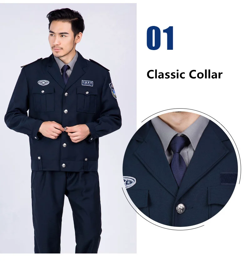 
Security uniform companies security guard suit uniform coat details 