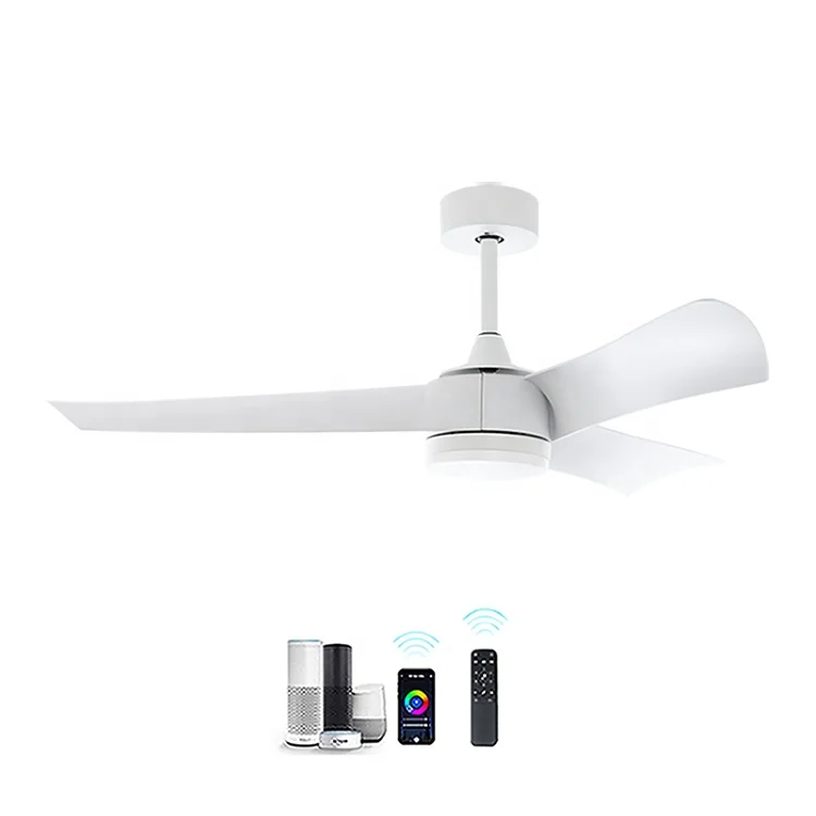 Factory Price Modern 52 inch Fan Chandelier 3 Blades DC Motor Control Remote Smart LED Ceiling Fan Light