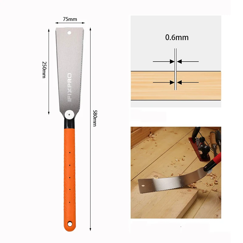 
Three Cutting Edge Replacement Steel Blade Cut Wood Fine Teeth Hand Pull Saw For Woodworking Garden Tool 