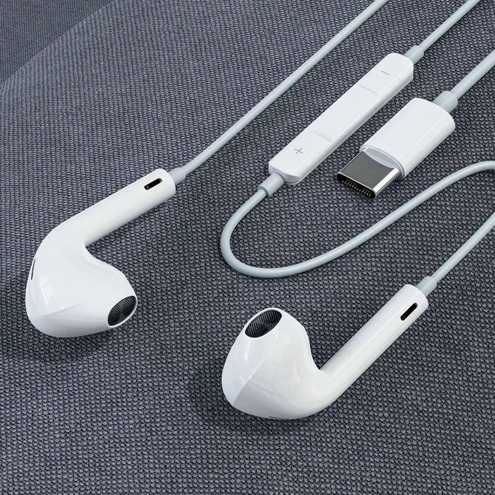 rock space ES08 Hot Selling Type-C Earphone Good Sound Wired In-Ear Music Headset Earbuds