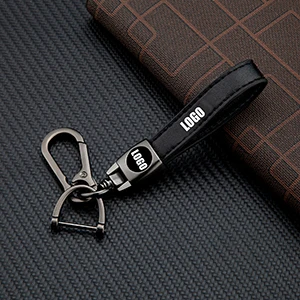 Car Accessory  Leather Car Keychain Replacement with Logo  Car Logo Keychain Key ring for Man and Woman