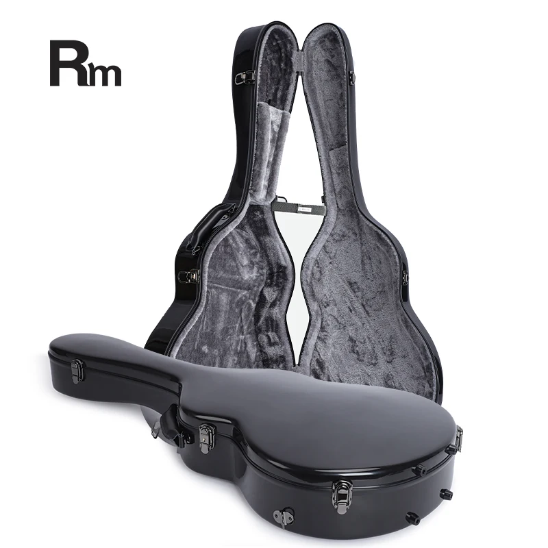 SUN-C BK Rm Rainbow  waterproof light gloss  leather over 41 inch folk music ballad  acoustic guitar fiber glass case