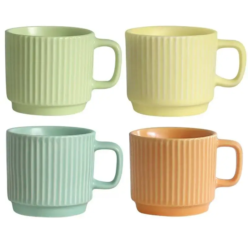 Coffee Mugs Ceramic Cups with Handle for Latte Hot Tea Milk, Dishwasher Safe, Mutil Colors Customizable logo