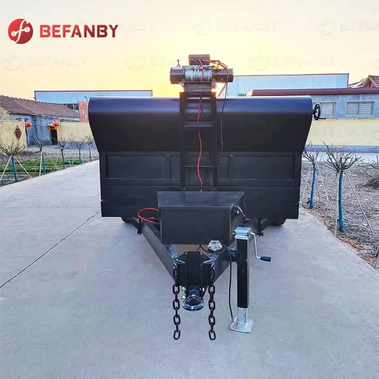 Hot Sale 5 Ton With Legs Tandem Axle Hydraulic Dump/Car/Tipper Trailer