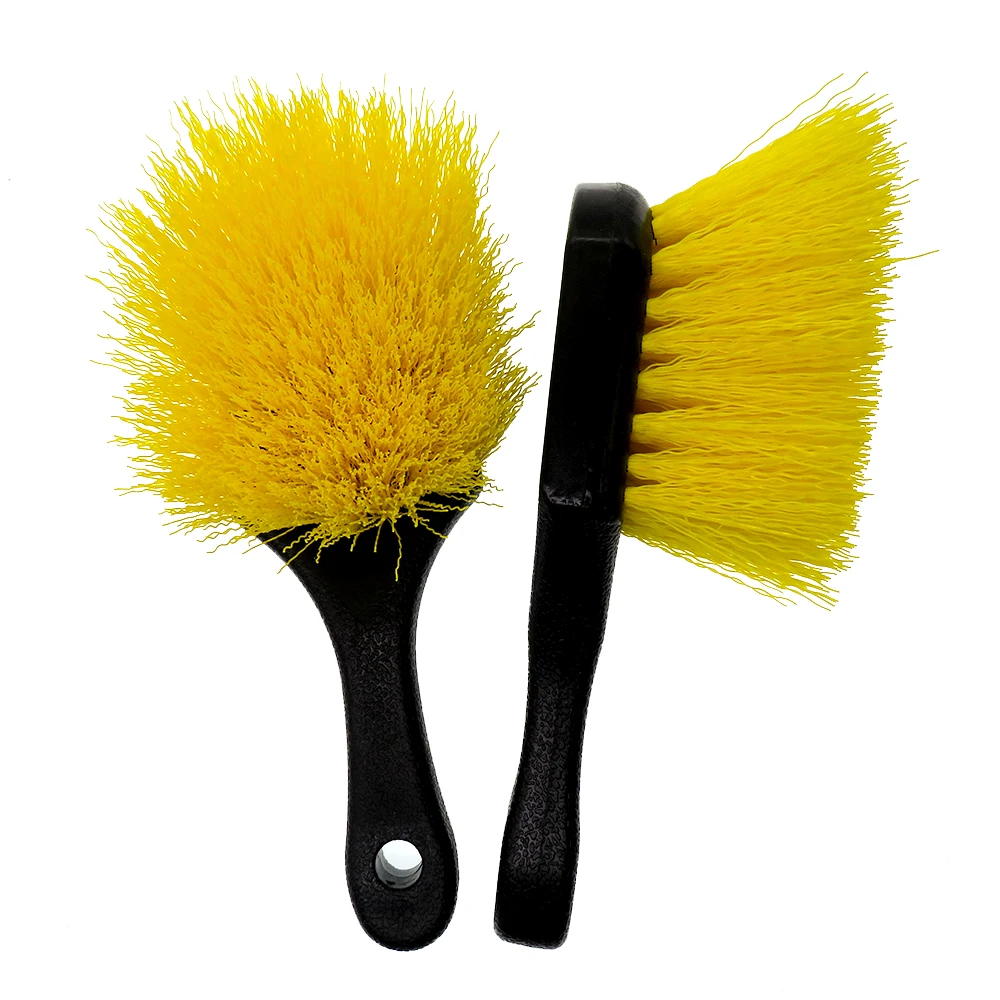 Wholesale Short Handle Bristle Car Wash Brush Cleaning Auto Wheel & Tire Cleaning Brush for Easy Scrubbing