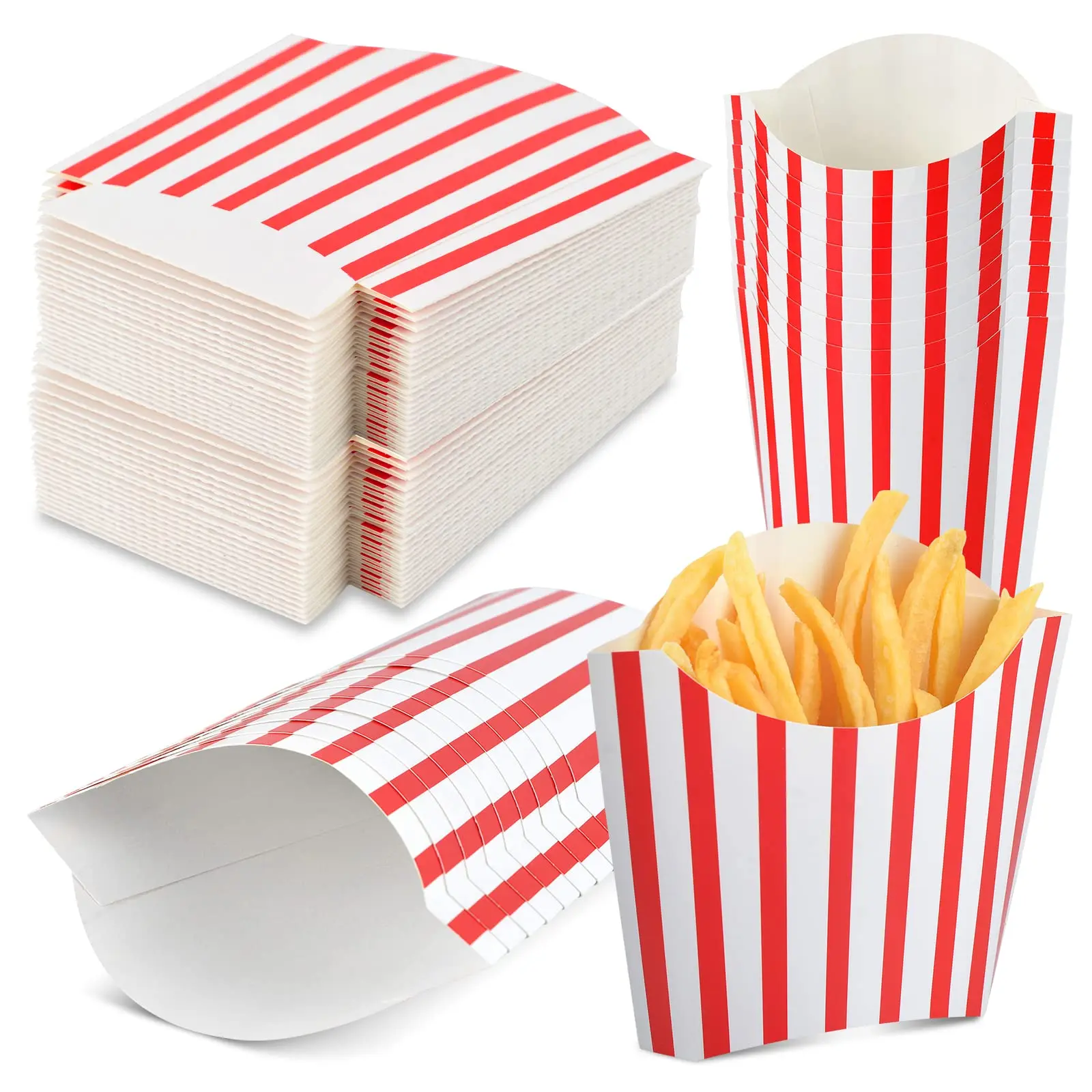 Custom Chicken Fast Food Packaging Disposable Burger Fry French Fries Packing Paper Box with Logo