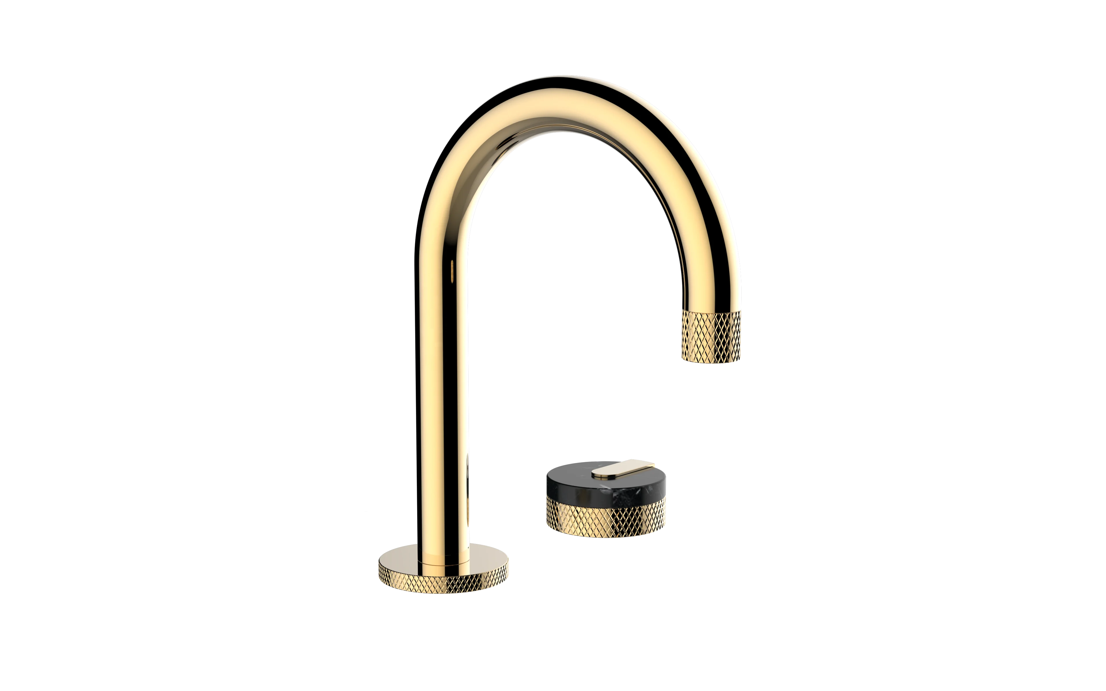 
matte black Wall Mounted three hole basin faucet with marble handle gold color faucet three hole bathroom taps faucet tapware 