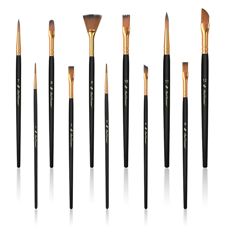 6 шт масло набор кистей в черном деревянном корпусе полюс Кисть оптовая продажа с фабрики Кисти Набор для нейл Арта, набор