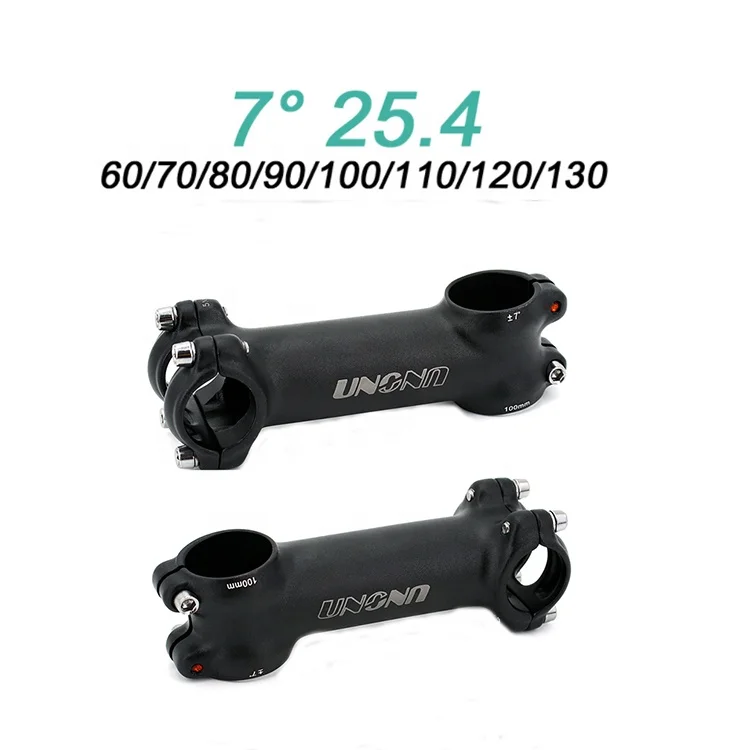 Uno Bicycle Stem Bike Parts 7 Degree 100/110/120/130 Length  25.4mm Bike Stem  For Bikes.