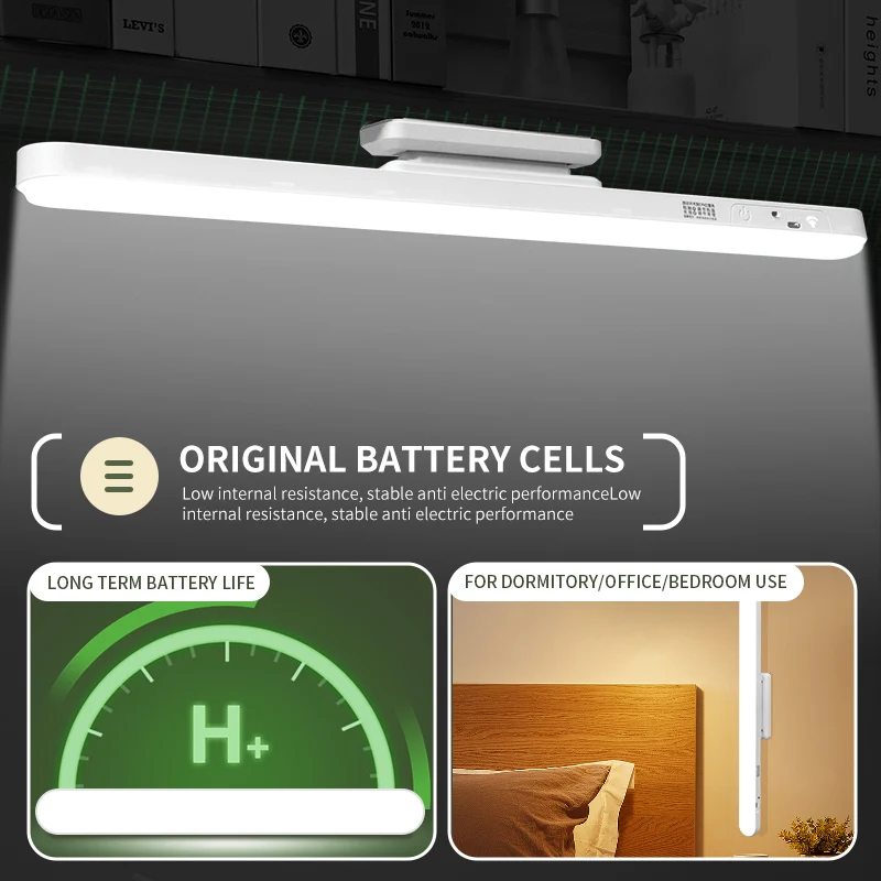 Table Lamp Usb Led Light Hanging Magnetic Cabinet Desk Lamp Chargeable Stepless Dimming Night Light Bedroom Reading Lamp