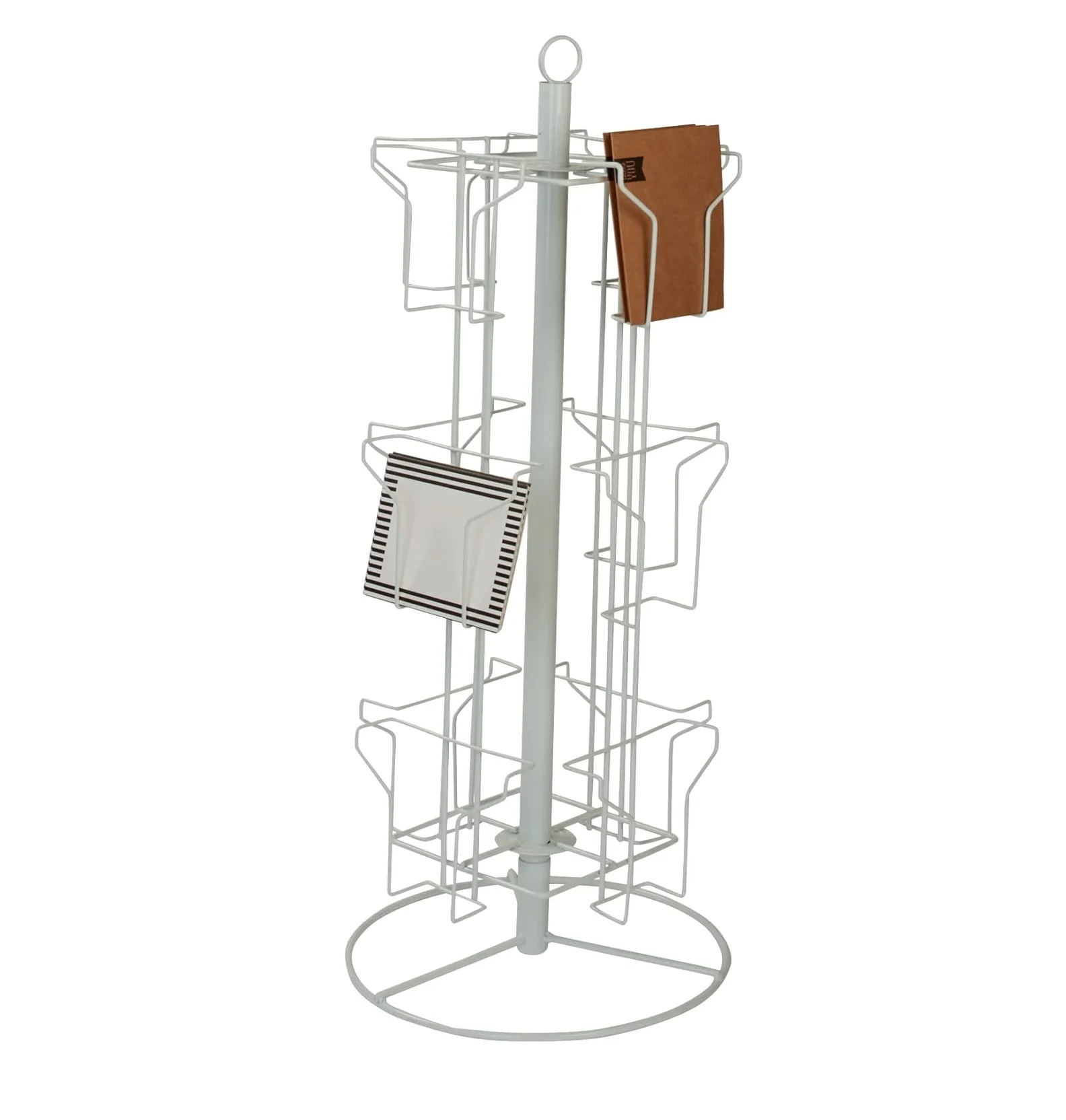 Greeting Card Display Rack Countertop 12 Pockets Gift Card Rotating Display Stand