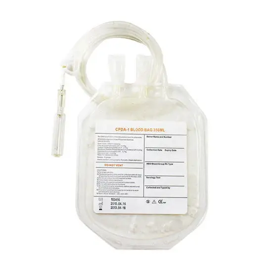 Medical Transfusion Blood Bag 250ml 350ml 450ml 500ml Single Double Triple Quadruple Blood Bag with Cpda-1