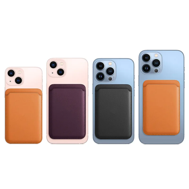 Strong Magnetic Credit Cards Case Leather Wallet Holder for Iphone