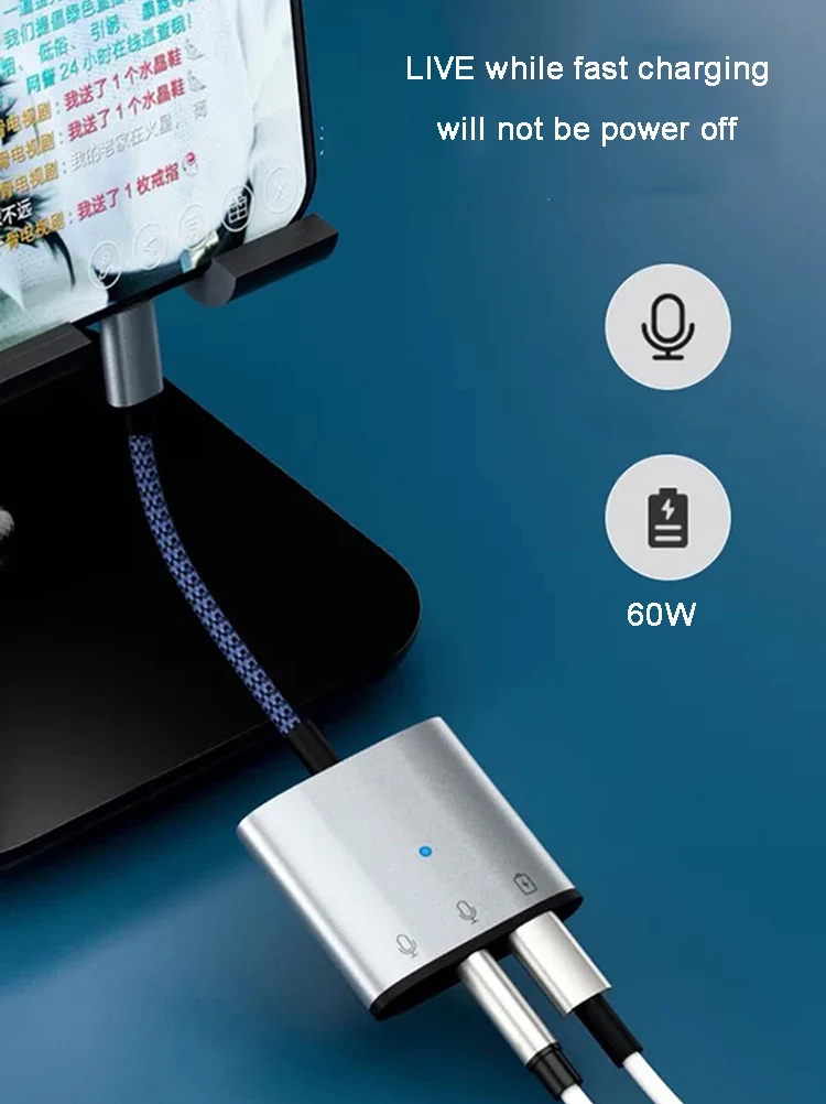  3 в 1 type-c 2 usb-c aux порт адаптер аудио