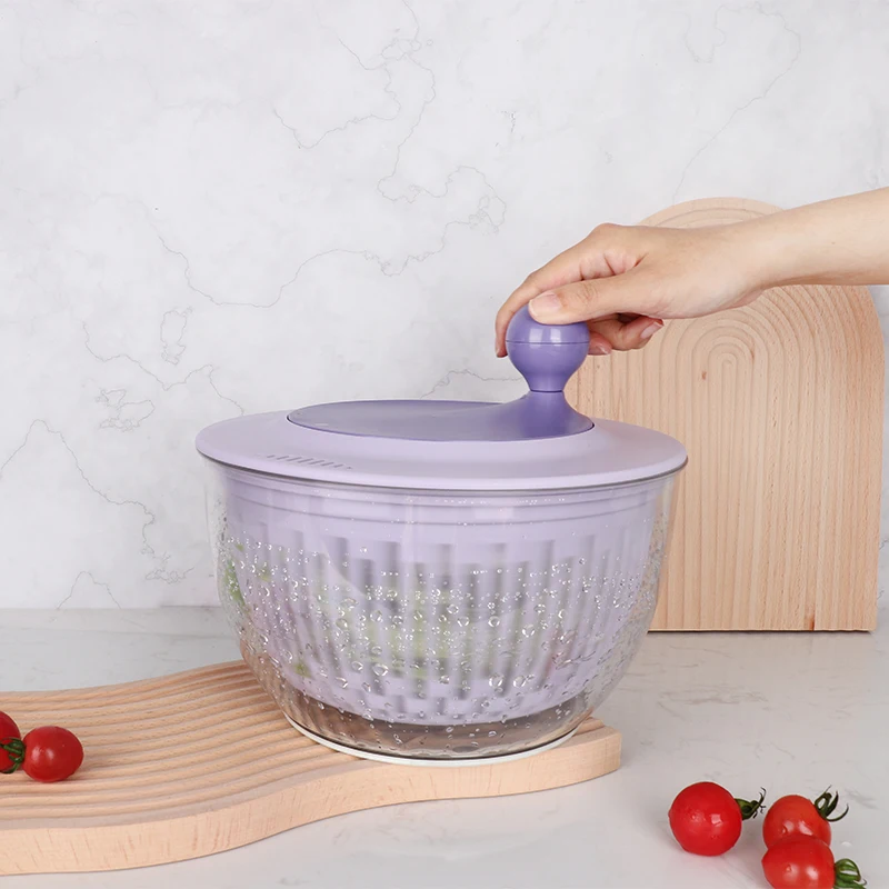 Factory Price Kitchen Salad Dryer Colander Vegetable Spinner Dryer With Manual Rotary Lid