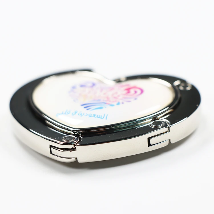 Металлический складной портативный держатель для сумок на заказ, железная настольная вешалка с крючком